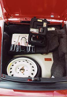 trunk, toolkit, spare